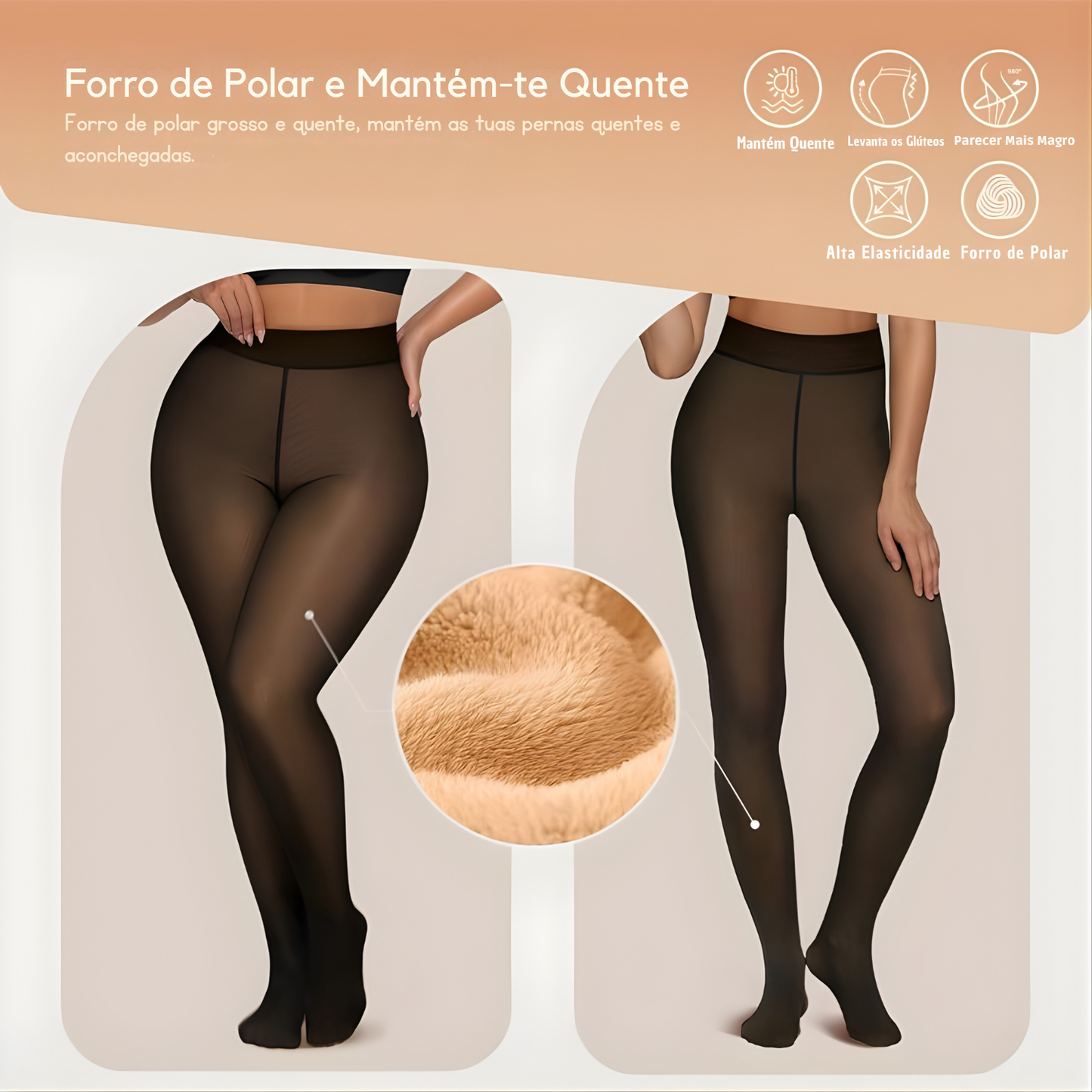 Collants Térmicas de Polar - Modeladoras e Quentinhas