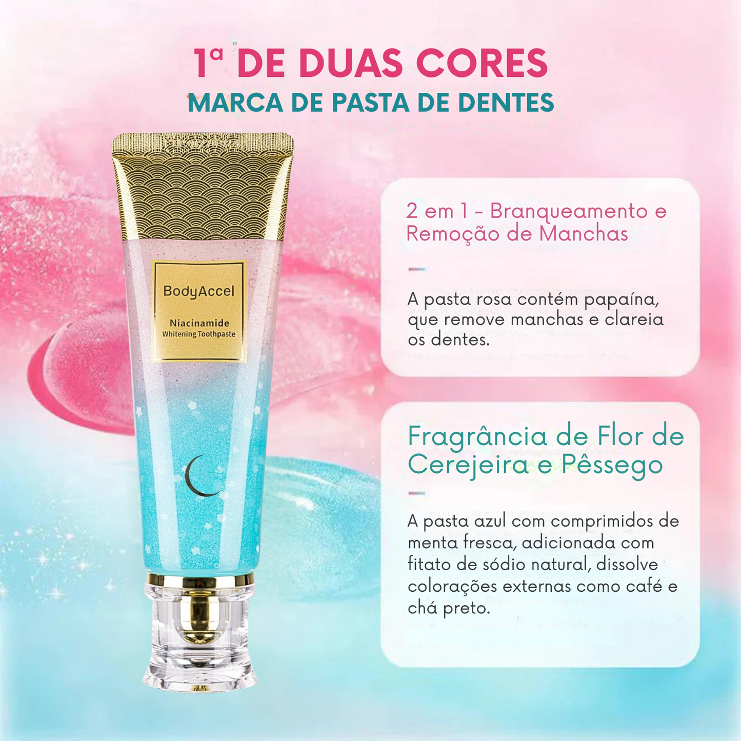 BodyAccel Pasta Branqueadora Natural – Fórmula Suave com Niacinamida